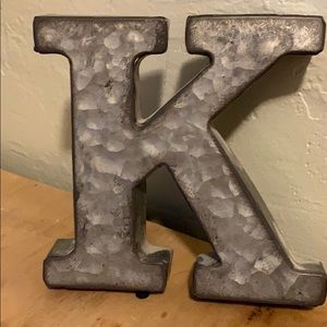 Galvanized letter “K”